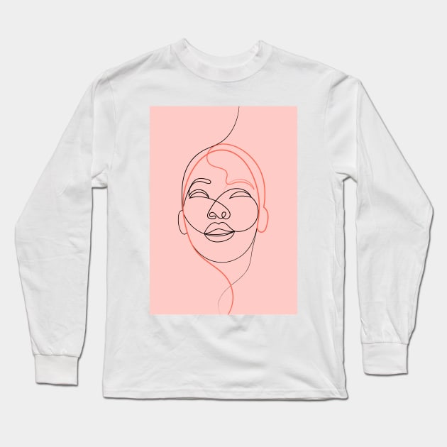 Living Between The Lines ( coral ) Long Sleeve T-Shirt by AdamRegester